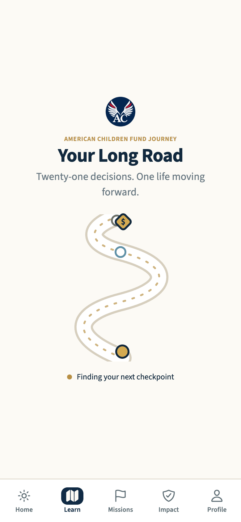 American Children Fund learning road preparing the next checkpoint